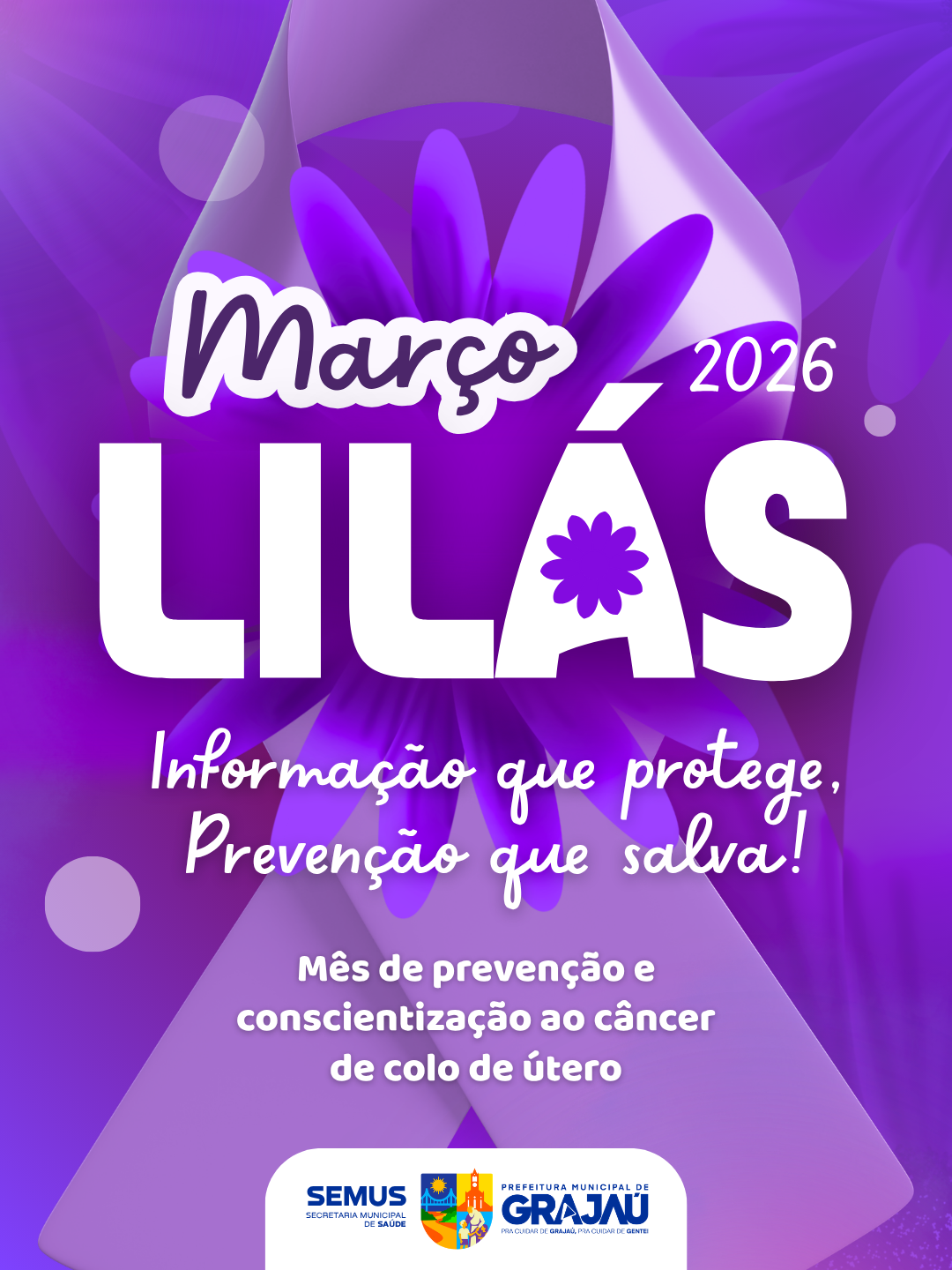 Março Lilás 2026: Prevenção ao Câncer do Colo do Útero
